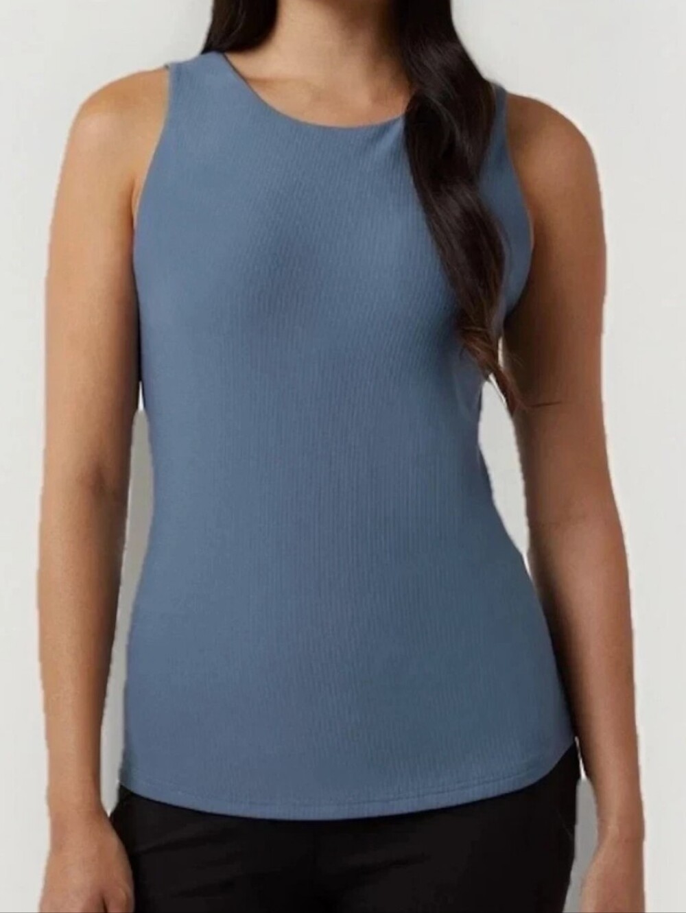 32 Degrees Cool Women's Soft Ribbed Tank Top with Built-In-Bra Blue Size XXL New